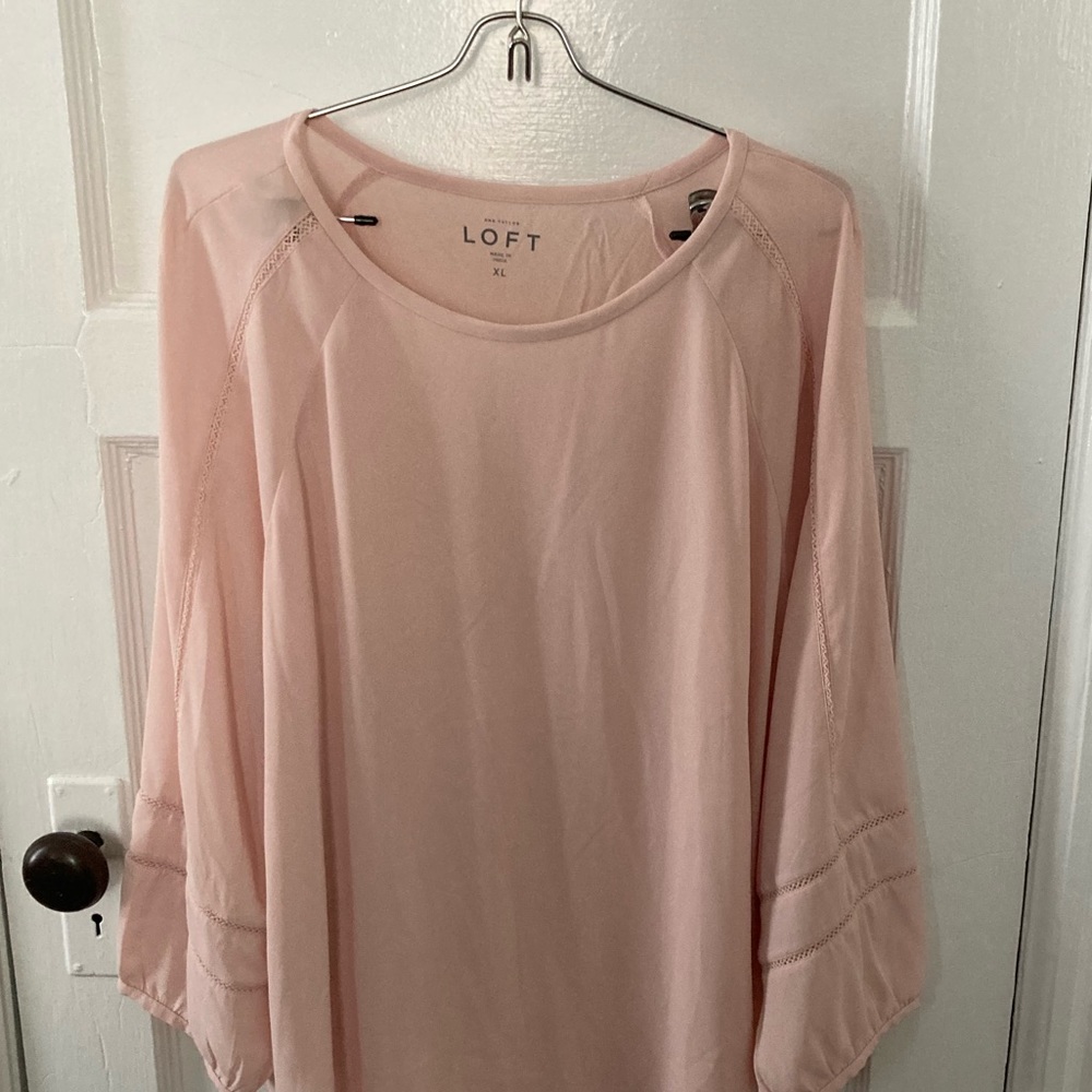 Loft pink blouse size xl